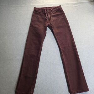 Levi's 511 Skinny Boys Burgundy Maroon Corduroy Pants 14 Regular 27x27